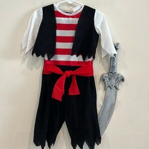 Disguise Pirate Costume with Red and Black Stripes